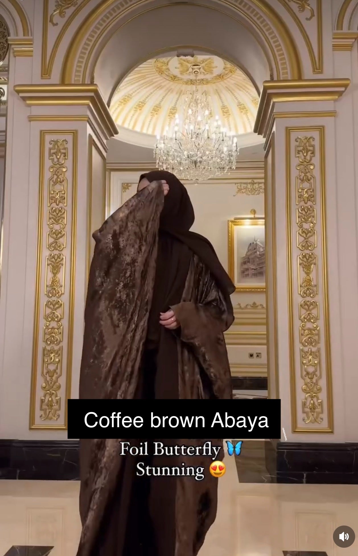 Coffee Brown Butterfly Abaya