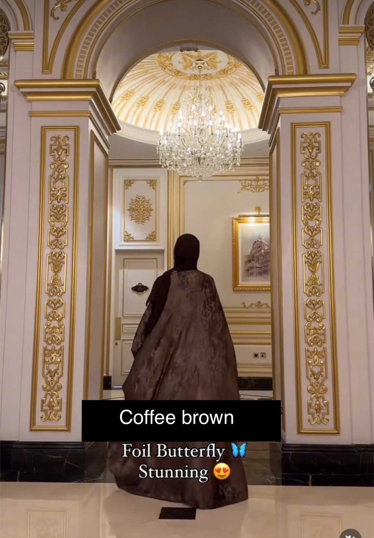 Coffee Brown Butterfly Abaya