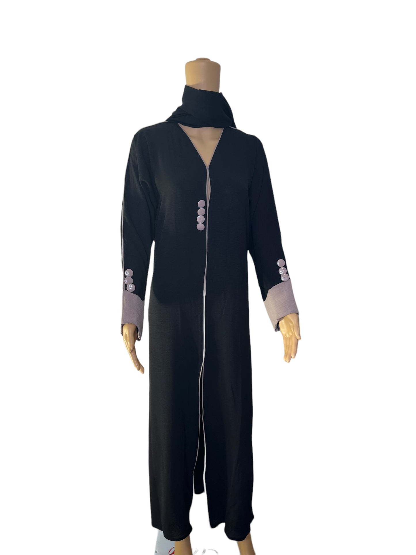Long Flowing Abaya with foldup sleeves and Bottom