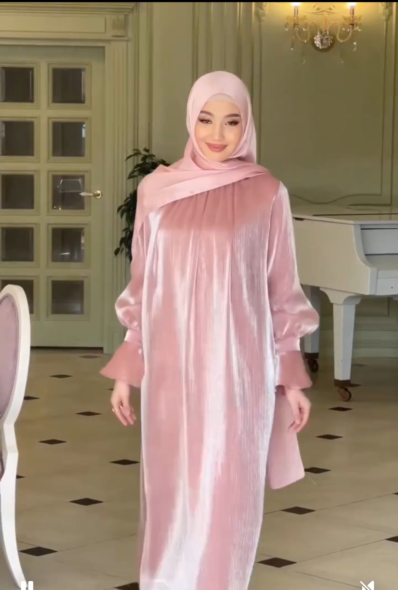 Muted Nude Purple Abaya Dress