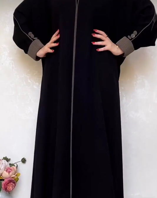 Long Flowing Abaya with foldup sleeves and Bottom